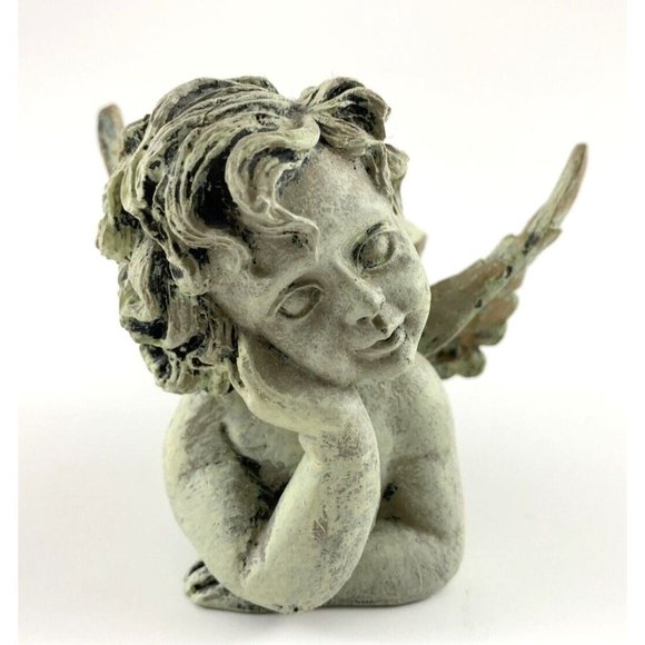Vintage Laying Angel / Cherub Figurine Candle Holder, Resin, Victorian Style. - Picture 4 of 10